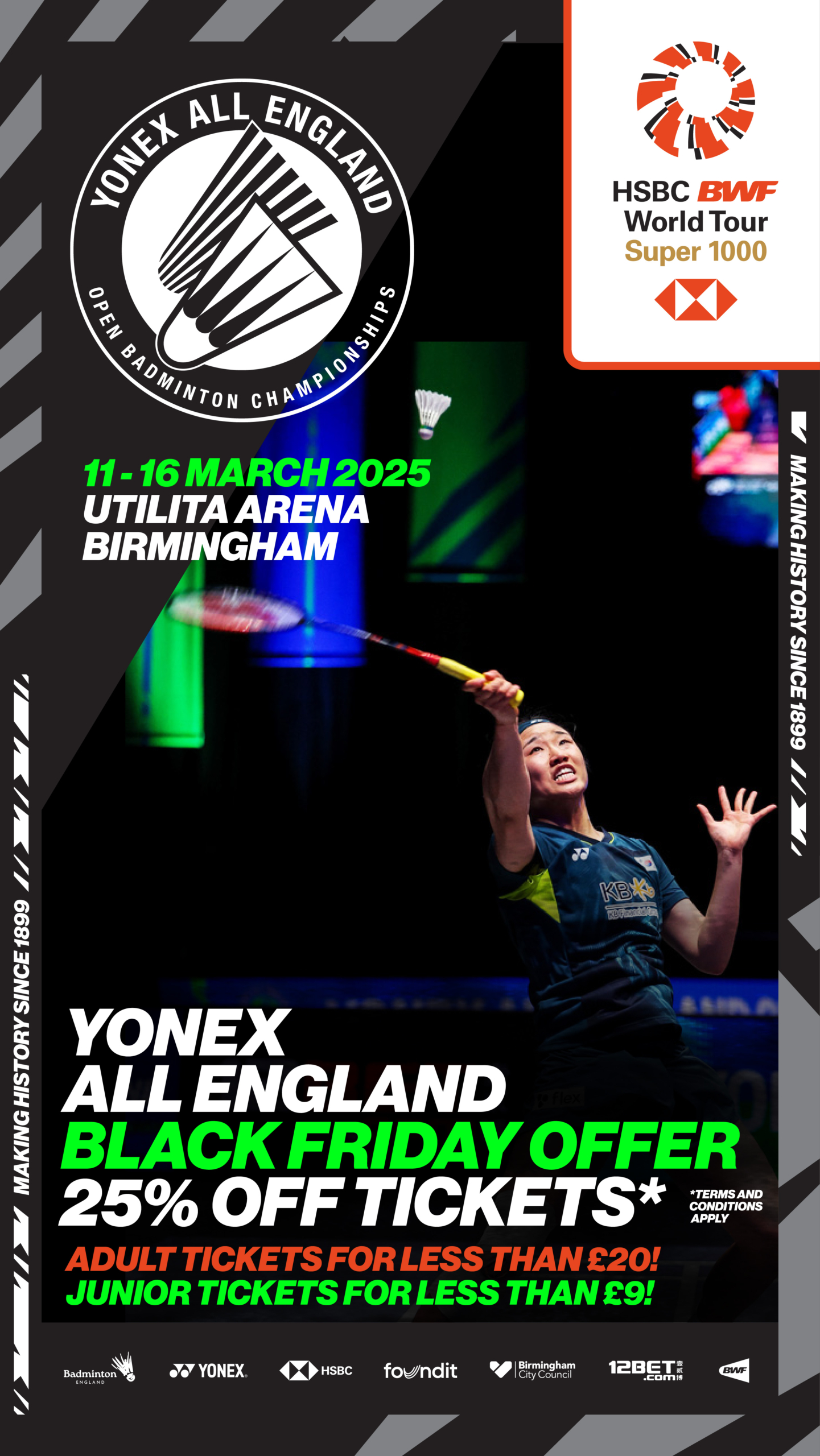 Yonex All England 2025 | Black Friday Offer - 25% OFF | Buy Your Tickets Now